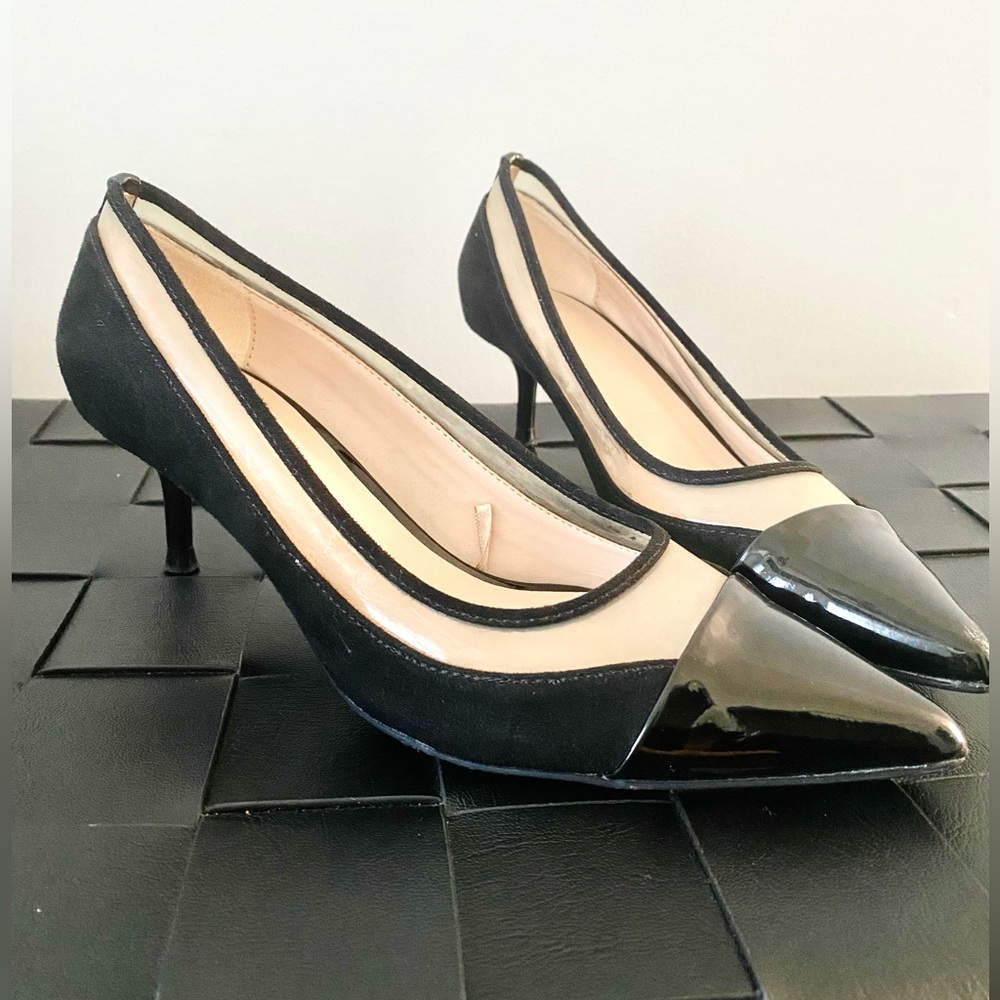 ZARA Black Pointed Toe Kitten Heels Size 36 / Size 6